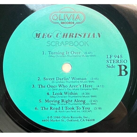 Meg Christian Scrapbook Vinyl LP Folk 1986 Olivia Records VG+ - Picture 3 of 7